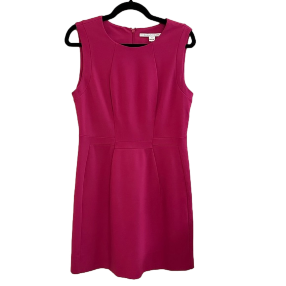 EUC Diane Von Furstenberg Fuchsia Shift Dress Size 10